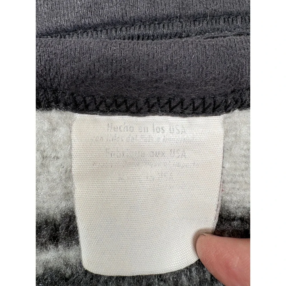 Vtg Biederlack Throw Blanket Horses Reversible Black Gray White Made USA 53x74